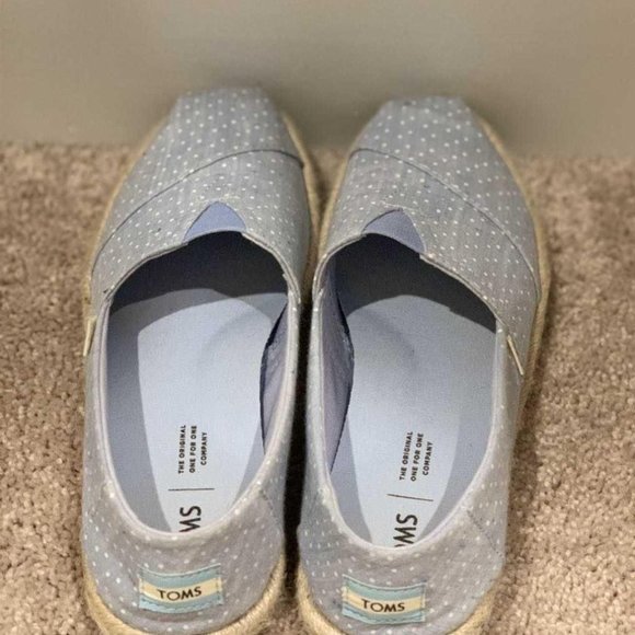 Toms Bliss Blue Tiny Chambray Dots Espadrille - Picture 2 of 3